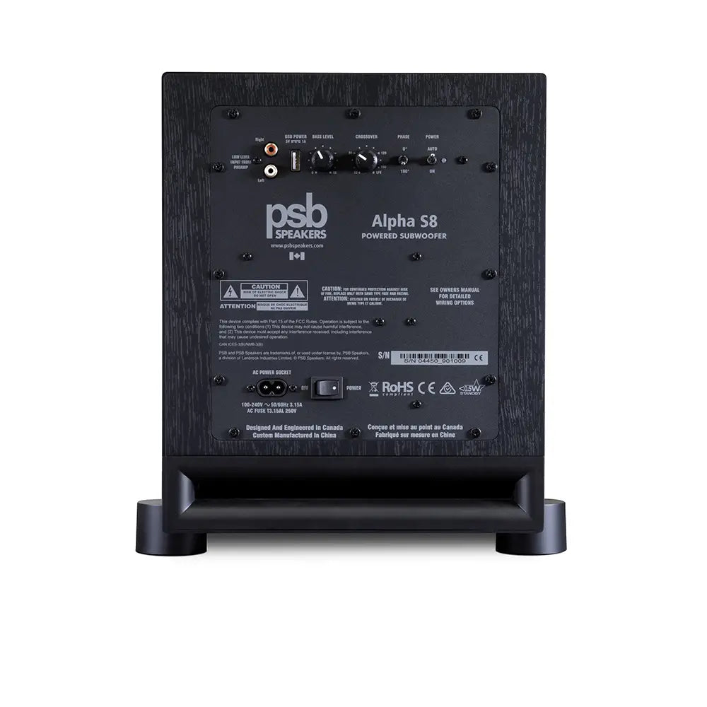 8" alpha subwoofer for movies and music - rear