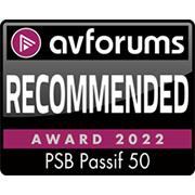 avforums Recommended award 2022 for PSB Passif 50 logo. 