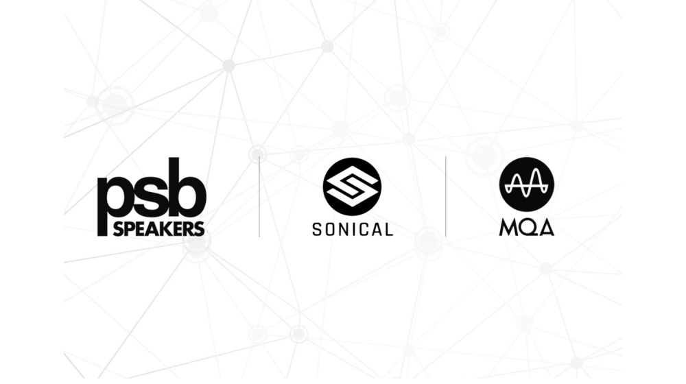 PSB Speakers, Sonical, and MQA logos